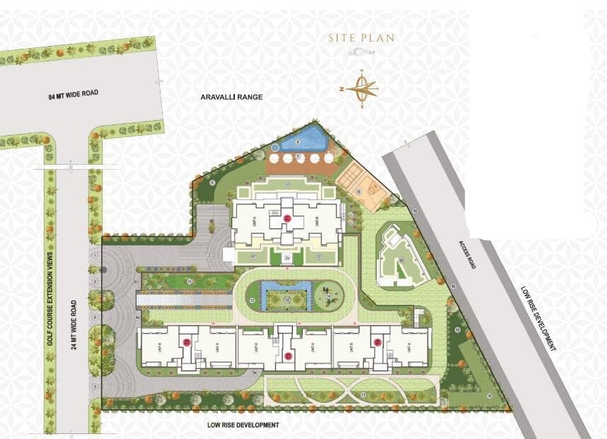 Site plan of Anant Raj The Estate Residences within the wider Anant Raj Estate township