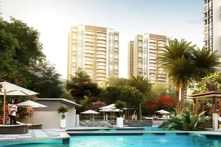 Clubhouse pool deck at Sobha Crescent